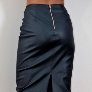 Zara Black Faux Leather Pencil Skirt Size XS